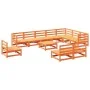 Garden sofa set 11 pieces solid pine wood wax brown by vidaXL, Garden sets - Ref: Foro24-3299486, Price: 698,32 €, Discount: %