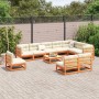 Gartensofa-Set 11-teilig, massives Kiefernholz, wachsbraun von vidaXL, Gartensets - Ref: Foro24-3299486, Preis: 707,67 €, Rab...