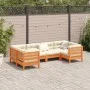 6-piece garden sofa set with wax-brown pine wood cushions by vidaXL, Garden sets - Ref: Foro24-3299611, Price: 523,29 €, Disc...