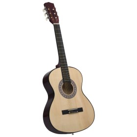 Guitarra clásica para principiantes madera tilo negro 4/4 39"