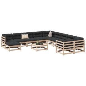 Gartensofa-Set 12-teilig aus massivem Kiefernholz von vidaXL, Gartensets - Ref: Foro24-3299651, Preis: 635,93 €, Rabatt: %