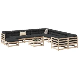 Gartensofa-Set 12-teilig aus massivem Kiefernholz von vidaXL, Gartensets - Ref: Foro24-3299651, Preis: 628,29 €, Rabatt: %