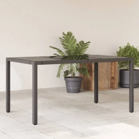 Gartentisch Glasoberfläche PE Rattan schwarz 150x90x75 cm von vidaXL, Gartentische - Ref: Foro24-365589, Preis: 137,71 €, Rab...