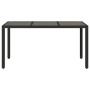 Garden table glass surface PE rattan black 150x90x75 cm by vidaXL, Garden tables - Ref: Foro24-365589, Price: 133,08 €, Disco...