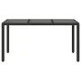 Gartentisch Glasoberfläche PE Rattan schwarz 150x90x75 cm von vidaXL, Gartentische - Ref: Foro24-365589, Preis: 137,71 €, Rab...