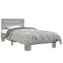 Sonoma-graues Metall-Holzwerkstoff-Bettgestell, 75 x 190 cm von vidaXL, Betten und Lattenroste - Ref: Foro24-845750, Preis: 6...