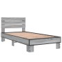 Sonoma-graues Metall-Holzwerkstoff-Bettgestell, 75 x 190 cm von vidaXL, Betten und Lattenroste - Ref: Foro24-845750, Preis: 6...