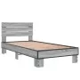 Sonoma gray metal engineered wood bed frame 75x190 cm by vidaXL, Beds and slatted bases - Ref: Foro24-845750, Price: 66,78 €,...
