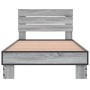 Sonoma-graues Metall-Holzwerkstoff-Bettgestell, 75 x 190 cm von vidaXL, Betten und Lattenroste - Ref: Foro24-845750, Preis: 6...