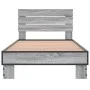 Sonoma gray metal engineered wood bed frame 75x190 cm by vidaXL, Beds and slatted bases - Ref: Foro24-845750, Price: 66,78 €,...
