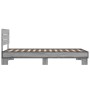 Sonoma-graues Metall-Holzwerkstoff-Bettgestell, 75 x 190 cm von vidaXL, Betten und Lattenroste - Ref: Foro24-845750, Preis: 6...