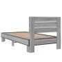 Sonoma gray metal engineered wood bed frame 75x190 cm by vidaXL, Beds and slatted bases - Ref: Foro24-845750, Price: 66,78 €,...