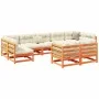Gartensofa-Set 9-teilig aus massivem Kiefernholz, wachsbraun von vidaXL, Gartensets - Ref: Foro24-3299626, Preis: 574,83 €, R...