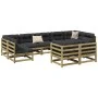 9-piece garden sofa set with impregnated pine wood cushions by vidaXL, Garden sets - Ref: Foro24-3299632, Price: 886,00 €, Di...