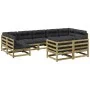 9-piece garden sofa set with impregnated pine wood cushions by vidaXL, Garden sets - Ref: Foro24-3299632, Price: 886,00 €, Di...