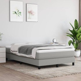 Estructura de cama sin colchón tela gris claro 120x200 cm Estructura de cama sin colchón tela gris claro 120x200 cm
