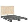 Estructura de cama con cabecero madera pino gris 160x200 cm de vidaXL, Camas y somieres - Ref: Foro24-3281565, Precio: 232,95...
