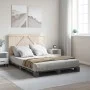 Bed frame with gray pine wood headboard 160x200 cm by vidaXL, Beds and slatted bases - Ref: Foro24-3281565, Price: 232,99 €, ...