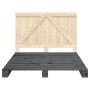 Bed frame with gray pine wood headboard 160x200 cm by vidaXL, Beds and slatted bases - Ref: Foro24-3281565, Price: 232,67 €, ...