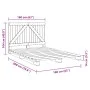 Bed frame with gray pine wood headboard 160x200 cm by vidaXL, Beds and slatted bases - Ref: Foro24-3281565, Price: 232,99 €, ...