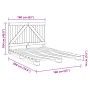 Estructura de cama con cabecero madera pino gris 160x200 cm de vidaXL, Camas y somieres - Ref: Foro24-3281565, Precio: 232,26...