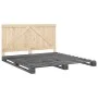 Gray pine wood bed frame with headboard 200x200cm by vidaXL, Beds and slatted bases - Ref: Foro24-3281567, Price: 258,93 €, D...