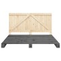 Gray pine wood bed frame with headboard 200x200cm by vidaXL, Beds and slatted bases - Ref: Foro24-3281567, Price: 258,30 €, D...