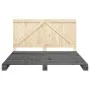Gray pine wood bed frame with headboard 200x200cm by vidaXL, Beds and slatted bases - Ref: Foro24-3281567, Price: 258,93 €, D...