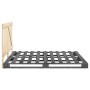 Gray pine wood bed frame with headboard 200x200cm by vidaXL, Beds and slatted bases - Ref: Foro24-3281567, Price: 258,30 €, D...