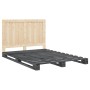 Bed frame with gray pine wood headboard 140x200 cm by vidaXL, Beds and slatted bases - Ref: Foro24-3281546, Price: 213,41 €, ...