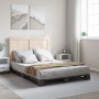 Bed frame with gray pine wood headboard 140x200 cm by vidaXL, Beds and slatted bases - Ref: Foro24-3281546, Price: 213,41 €, ...