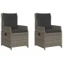 Sillones reclinables de jardín 2 uds ratán sintético gris de vidaXL, Sillas de jardín - Ref: Foro24-368654, Precio: 283,55 €,...