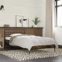 Estructura cama madera ingeniería metal roble ahumado 90x190 cm de vidaXL, Camas y somieres - Ref: Foro24-845629, Precio: 67,...