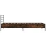Estructura cama madera ingeniería metal roble ahumado 90x190 cm de vidaXL, Camas y somieres - Ref: Foro24-845629, Precio: 67,...