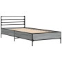Sonoma-graues Metall-Holzwerkstoff-Bettgestell 90 x 200 cm von vidaXL, Betten und Lattenroste - Ref: Foro24-845585, Preis: 77...