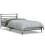 Sonoma gray metal engineered wood bed frame 90x200 cm by vidaXL, Beds and slatted bases - Ref: Foro24-845585, Price: 69,28 €,...