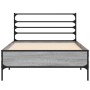 Sonoma-graues Metall-Holzwerkstoff-Bettgestell 90 x 200 cm von vidaXL, Betten und Lattenroste - Ref: Foro24-845585, Preis: 77...