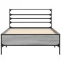 Sonoma gray metal engineered wood bed frame 90x200 cm by vidaXL, Beds and slatted bases - Ref: Foro24-845585, Price: 69,28 €,...