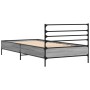 Sonoma-graues Metall-Holzwerkstoff-Bettgestell 90 x 200 cm von vidaXL, Betten und Lattenroste - Ref: Foro24-845585, Preis: 77...