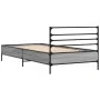 Sonoma gray metal engineered wood bed frame 90x200 cm by vidaXL, Beds and slatted bases - Ref: Foro24-845585, Price: 69,28 €,...