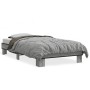 Estructura cama madera ingeniería metal gris Sonoma 90x200 cm de vidaXL, Camas y somieres - Ref: Foro24-845875, Precio: 83,44...
