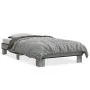 Sonoma-graues Metall-Holzwerkstoff-Bettgestell 90 x 200 cm von vidaXL, Betten und Lattenroste - Ref: Foro24-845875, Preis: 82...
