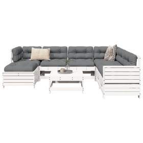 Gartensofa-Set 8-teilig aus massivem weißem Kiefernholz von vidaXL, Gartensets - Ref: Foro24-3250565, Preis: 573,25 €, Rabatt: %