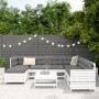 Gartensofa-Set 8-teilig aus massivem weißem Kiefernholz von vidaXL, Gartensets - Ref: Foro24-3250565, Preis: 573,25 €, Rabatt: %