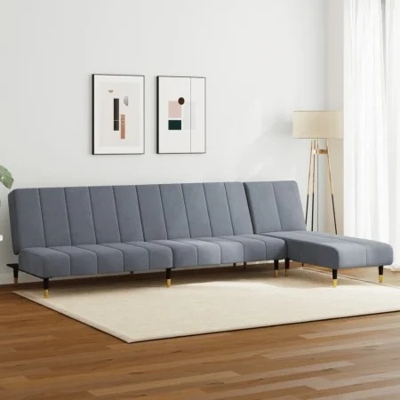 Zweiteilige Sofagarnitur aus dunkelgrauem Samt von vidaXL, Sofas - Ref: Foro24-3216296, Preis: 424,61 €, Rabatt: %