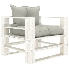 Wooden garden pallet sofa with taupe cushions by vidaXL, Outdoor sofas - Ref: Foro24-3052396, Price: 109,32 €, Discount: %