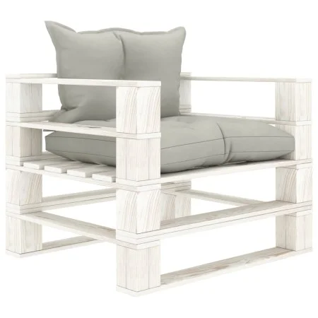 Sofá de palets para jardín madera con cojines taupe de vidaXL, Sofás de exterior - Ref: Foro24-3052396, Precio: 109,21 €, Des...