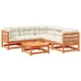 6-teilige Gartensofagarnitur mit wachsbraunen Kissen aus Kiefernholz von vidaXL, Gartensets - Ref: Foro24-3299446, Preis: 634...