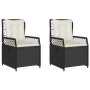 Sillones de jardín reclinables 2 uds ratán sintético negro de vidaXL, Sillas de jardín - Ref: Foro24-368661, Precio: 190,36 €...