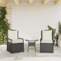 Sillones de jardín reclinables 2 uds ratán sintético negro de vidaXL, Sillas de jardín - Ref: Foro24-368661, Precio: 190,36 €...